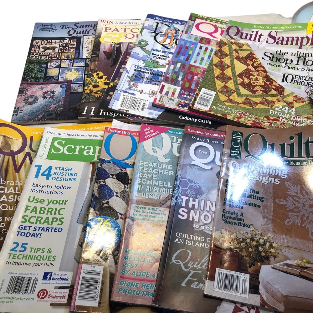 Lot of 11 Quilting Magazines Patterns blocks